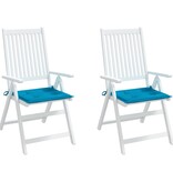 VidaXL Tuinstoelkussens 2 st 50x50x3 cm stof blauw