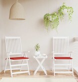 VidaXL Tuinstoelkussens 2 st 50x50x4 cm stof rood