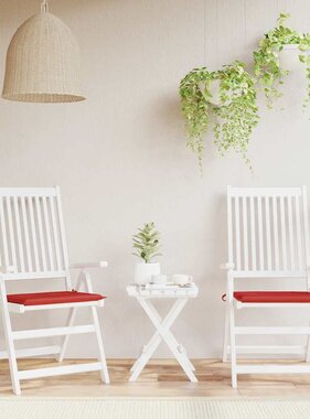 VidaXL Tuinstoelkussens 2 st 50x50x4 cm stof rood