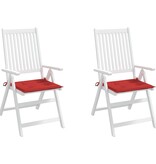 VidaXL Tuinstoelkussens 2 st 50x50x4 cm stof rood