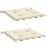 VidaXL Tuinstoelkussens 2 st 50x50x3 cm oxford stof crèmekleurig