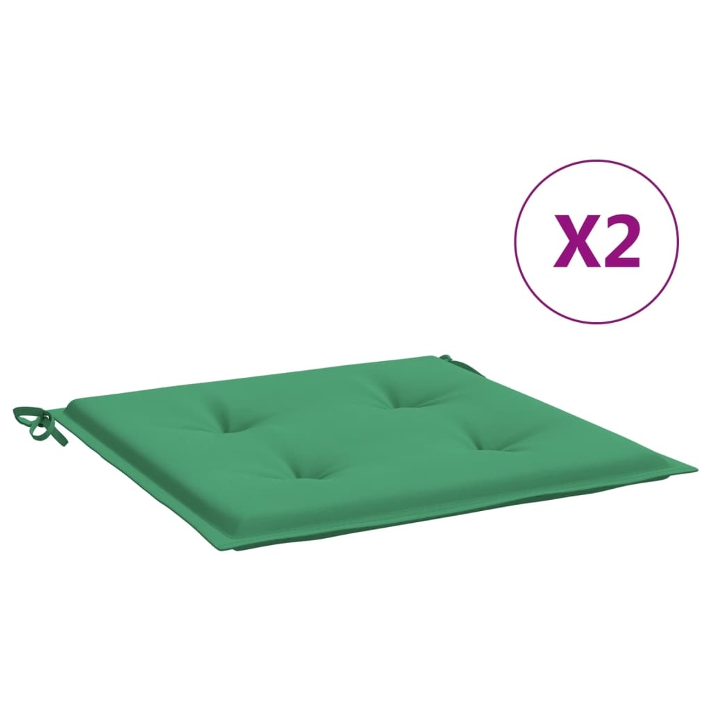 VidaXL Tuinstoelkussens 2 st 50x50x3 cm oxford stof groen