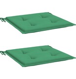 VidaXL Tuinstoelkussens 2 st 50x50x3 cm oxford stof groen
