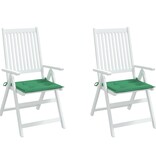 VidaXL Tuinstoelkussens 2 st 50x50x3 cm oxford stof groen