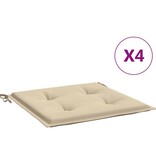 VidaXL Tuinstoelkussens 4 st 40x40x4 cm oxford stof beige