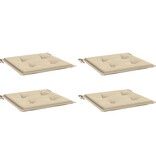 VidaXL Tuinstoelkussens 4 st 40x40x4 cm oxford stof beige