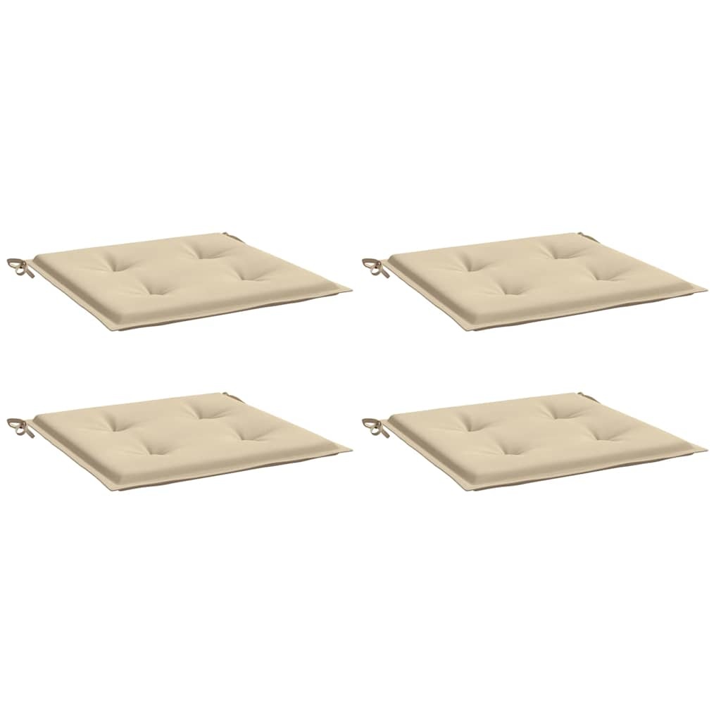 VidaXL Tuinstoelkussens 4 st 40x40x4 cm oxford stof beige