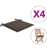 VidaXL Tuinstoelkussens 4 st 40x40x4 cm oxford stof taupe