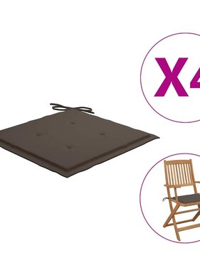 VidaXL Tuinstoelkussens 4 st 40x40x4 cm oxford stof taupe