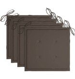 VidaXL Tuinstoelkussens 4 st 40x40x4 cm oxford stof taupe