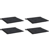 VidaXL Tuinstoelkussens 4 st 40x40x4 cm oxford stof zwart