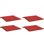 VidaXL Tuinstoelkussens 4 st 40x40x4 cm oxford stof rood