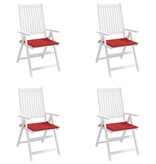 VidaXL Tuinstoelkussens 4 st 40x40x4 cm oxford stof rood
