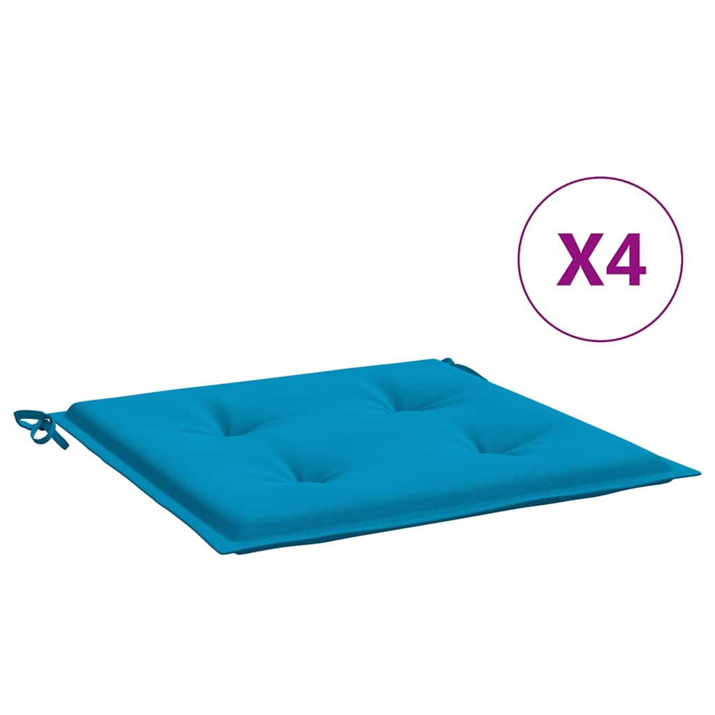VidaXL Tuinstoelkussens 4 st 40x40x3 cm oxford stof blauw