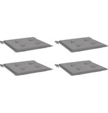 VidaXL Tuinstoelkussens 4 st 40x40x4 cm oxford stof grijs