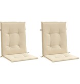 VidaXL Tuinstoelkussens lage rug 2 st 100x50x3 cm oxford stof beige