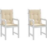 VidaXL Tuinstoelkussens lage rug 2 st 100x50x3 cm oxford stof beige