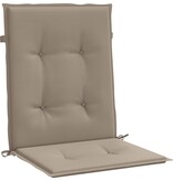 VidaXL Tuinstoelkussens lage rug 4 st 100x50x3 cm oxford stof taupe