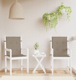 VidaXL Tuinstoelkussens lage rug 2 st 100x50x3 cm oxford stof taupe