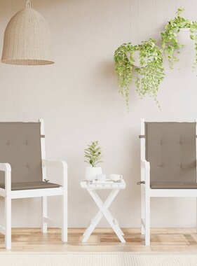 VidaXL Tuinstoelkussens lage rug 2 st 100x50x3 cm oxford stof taupe