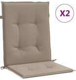VidaXL Tuinstoelkussens lage rug 2 st 100x50x3 cm oxford stof taupe