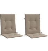 VidaXL Tuinstoelkussens lage rug 2 st 100x50x3 cm oxford stof taupe