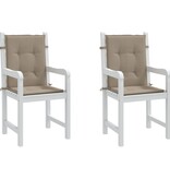 VidaXL Tuinstoelkussens lage rug 2 st 100x50x3 cm oxford stof taupe