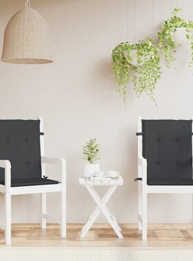 VidaXL Tuinstoelkussens lage rug 2 st 100x50x3 cm oxford stof zwart
