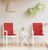 VidaXL Tuinstoelkussens lage rug 2 st 100x50x3 cm oxford stof rood