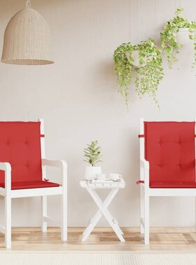 VidaXL Tuinstoelkussens lage rug 2 st 100x50x3 cm oxford stof rood