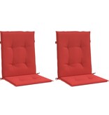 VidaXL Tuinstoelkussens lage rug 2 st 100x50x3 cm oxford stof rood