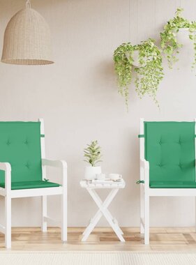 VidaXL Tuinstoelkussens lage rug 2 st 100x50x3 cm oxford stof groen