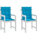 VidaXL Tuinstoelkussens lage rug 2 st 100x50x3 cm oxford stof blauw