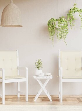 VidaXL Tuinstoelkussen lage rug 2 st 100x50x3 cm oxford stof crème