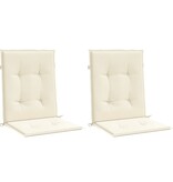 VidaXL Tuinstoelkussen lage rug 2 st 100x50x3 cm oxford stof crème