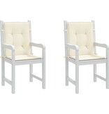 VidaXL Tuinstoelkussen lage rug 2 st 100x50x3 cm oxford stof crème