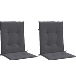 VidaXL Tuinstoelkussen lage rug 2 st oxford stof antraciet