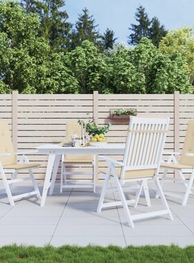 VidaXL Tuinstoelkussens 4 st hoge rug120x50x3 cm stof beige