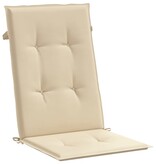 VidaXL Tuinstoelkussens 4 st hoge rug120x50x3 cm stof beige