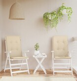 VidaXL Tuinstoelkussens 2 st hoge rug 120x50x3 cm stof beige