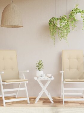VidaXL Tuinstoelkussens 2 st hoge rug 120x50x3 cm stof beige
