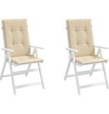 VidaXL Tuinstoelkussens 2 st hoge rug 120x50x3 cm stof beige