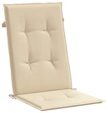 VidaXL Tuinstoelkussens 2 st hoge rug 120x50x3 cm stof beige