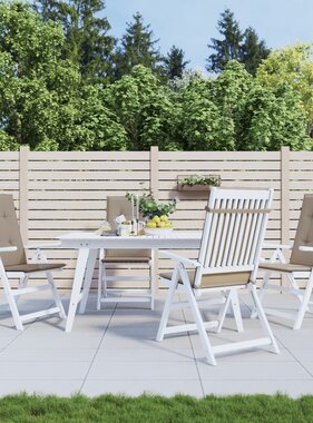 VidaXL Tuinstoelkussens 4 st hoge rug120x50x3 cm stof taupe