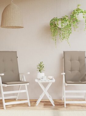 VidaXL Tuinstoelkussens 2 st hoge rug 120x50x3 cm stof taupe