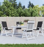 VidaXL Tuinstoelkussens 4 st hoge rug120x50x3 cm stof zwart