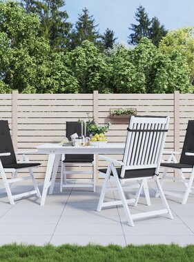 VidaXL Tuinstoelkussens 4 st hoge rug120x50x3 cm stof zwart
