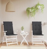 VidaXL Tuinstoelkussens 2 st hoge rug 120x50x3 cm stof zwart