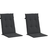 VidaXL Tuinstoelkussens 2 st hoge rug 120x50x3 cm stof zwart