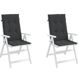 VidaXL Tuinstoelkussens 2 st hoge rug 120x50x3 cm stof zwart